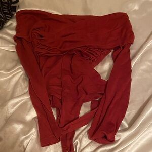 Off-Shoulder Rust Red Bodysuit